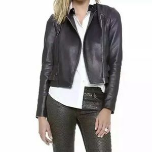 Diane Von Furstenberg Blue Heaven Leather Jacket